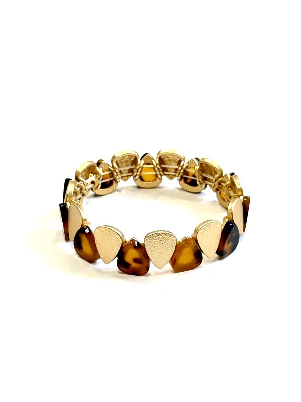 LOFT Gold Tone & Tortoise Shell Stretch Bracelet | NWT